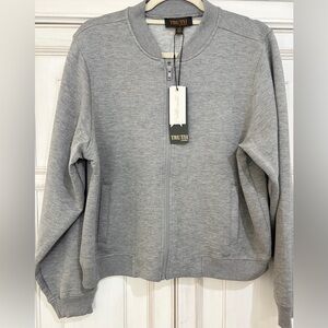 NWT SZ L Truth women’s Grey Zip Front Bomber Jacket